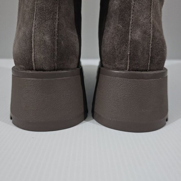 NEW Vince Camuto Neframes Ankle Boot Womens 9.5 Dark Taupe Suede Chunky Platform - Picture 8 of 14